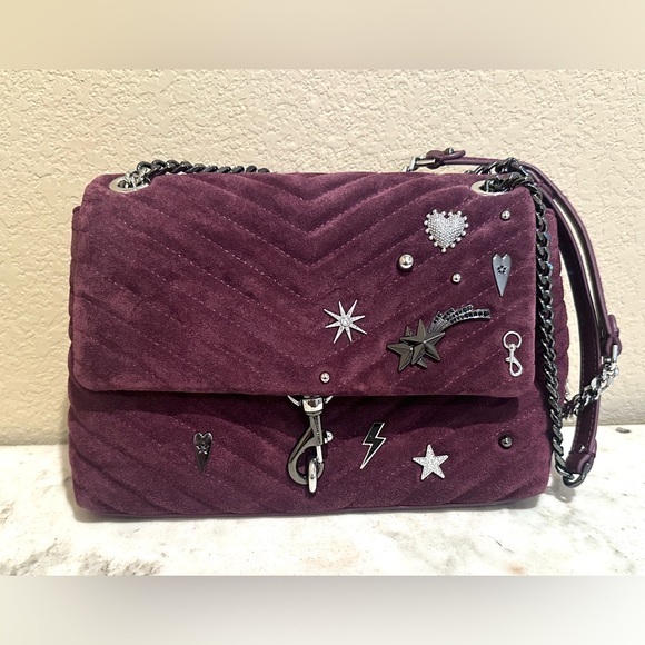 Rebecca Minkoff Handbags - Rebecca Minkoff Edie Suede Flap Shoulder Bag with Celestial Studs